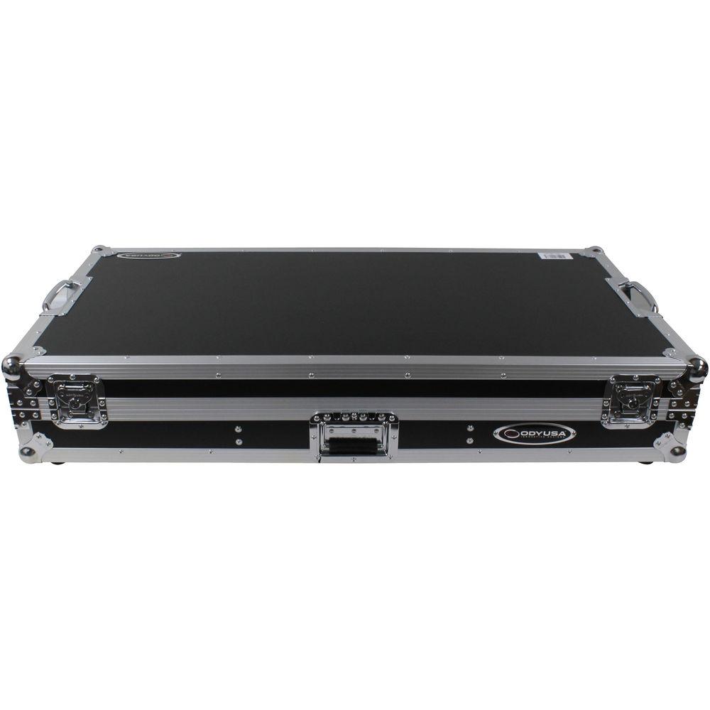 Odyssey Innovative Designs Flight Zone Low Profile Glide Style DJ Coffin for 12" Mixer, Two Turntables & Extra 2 RU