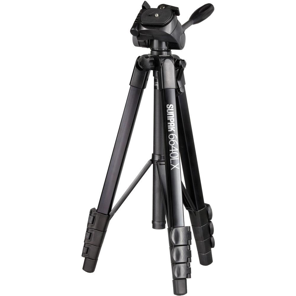 Sunpak 6640LX Tripod with 3-Way, Pan-and-Tilt Head and FlexPodDX Tabletop Tripod