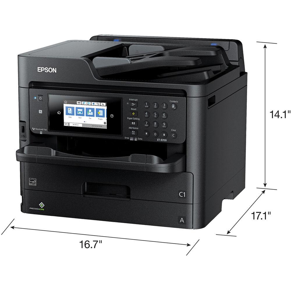 Epson WorkForce Pro ET-8700 EcoTank All-in-One Inkjet Printer, Epson, WorkForce, Pro, ET-8700, EcoTank, All-in-One, Inkjet, Printer
