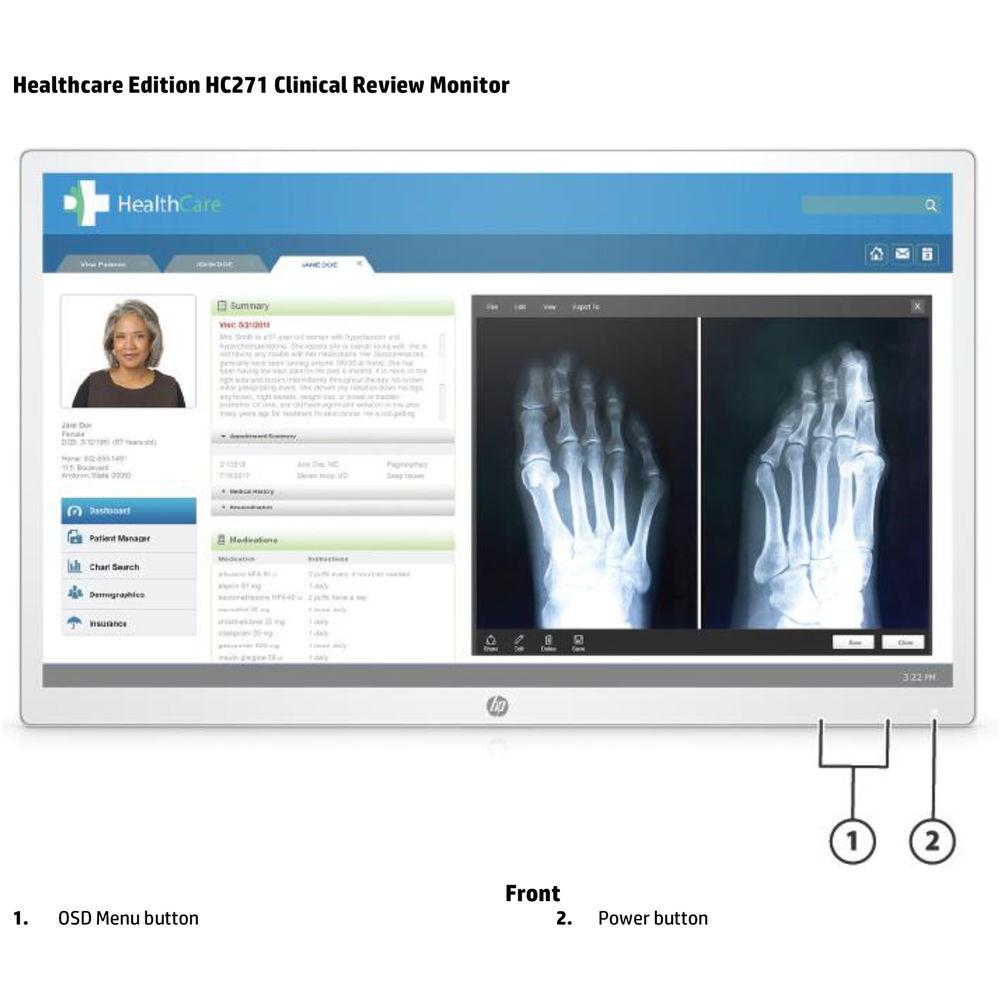HP 27" HC271 QHD LED-LCD Clinical Review Monitor
