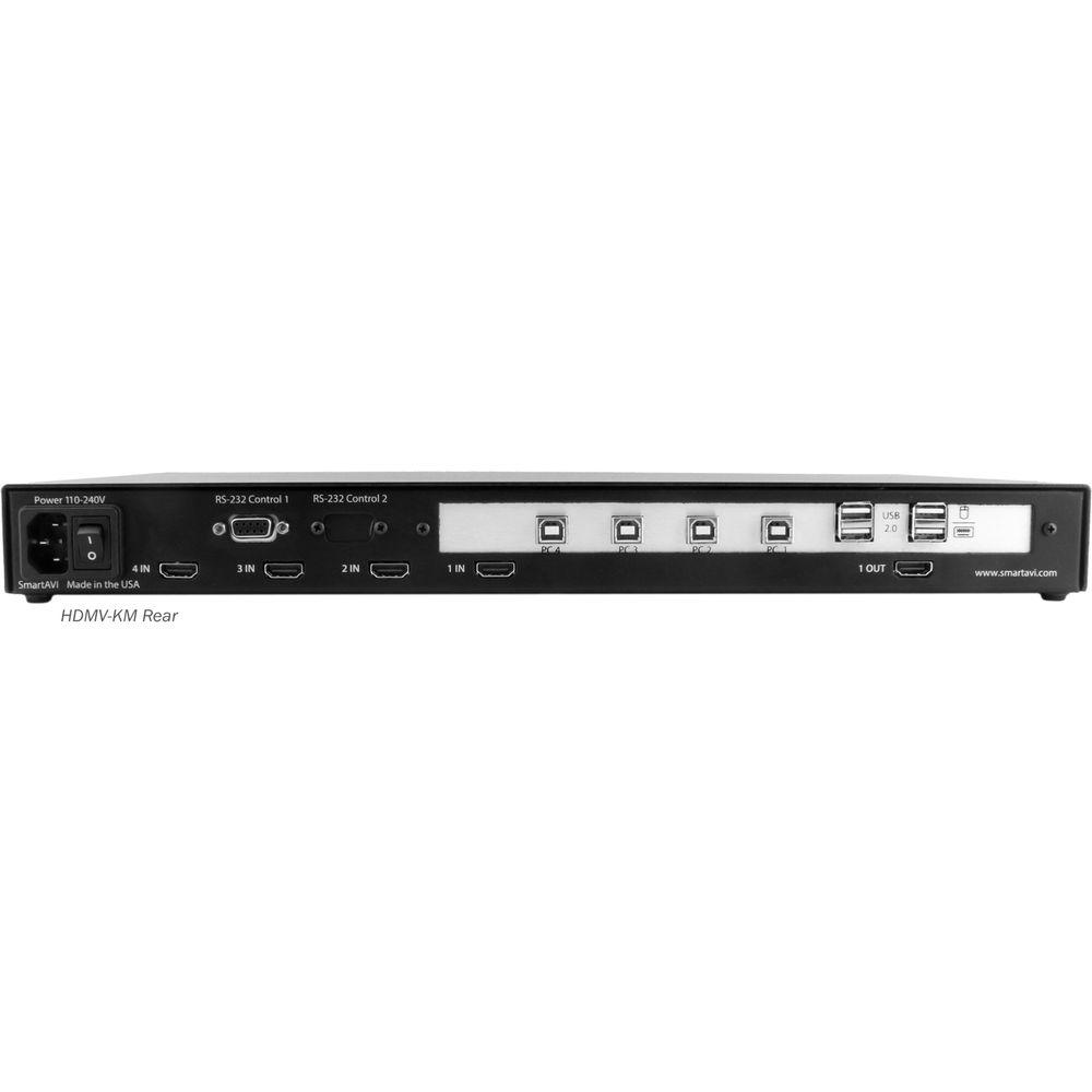 Smart-AVI 4-Port HDMI USB Multiviewer with KVM Switch & Fast Switching via Mouse Control