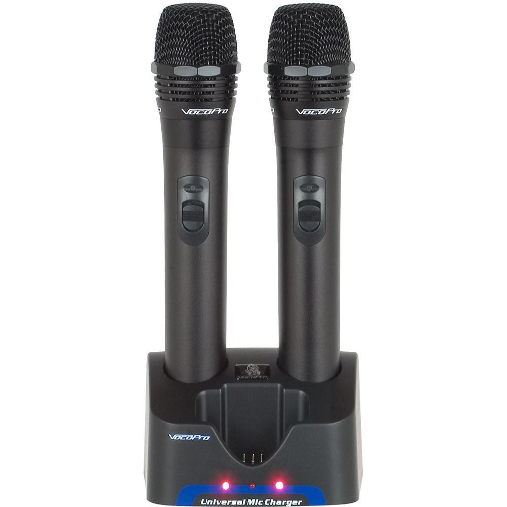 VocoPro UHF-3205-10 UHF Dual-Channel Rechargeable Wireless Microphone System