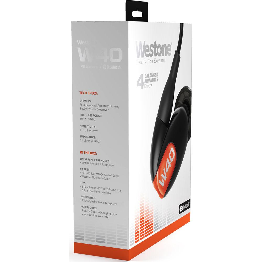 Westone W40 Gen 2 Four-Driver True-Fit Earphones with MMCX Audio and Bluetooth Cables