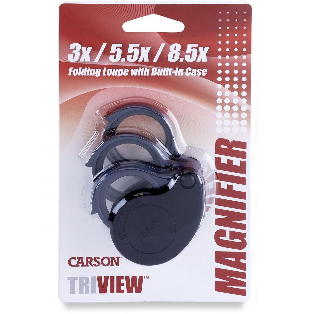 Carson TV-36 3-8.5x TriView Folding Loupe Magnifier