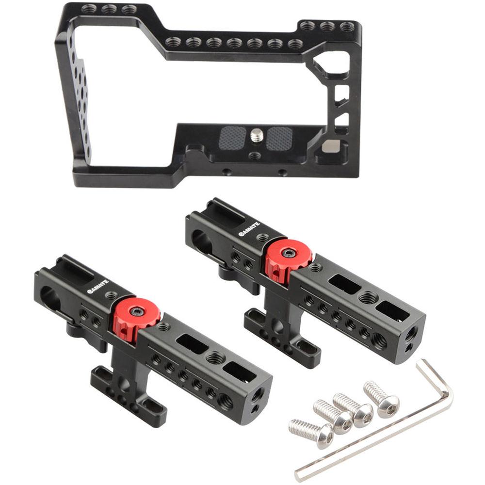 CAMVATE Handheld Camera Cage with Two Cheese Handles for Sony a6500