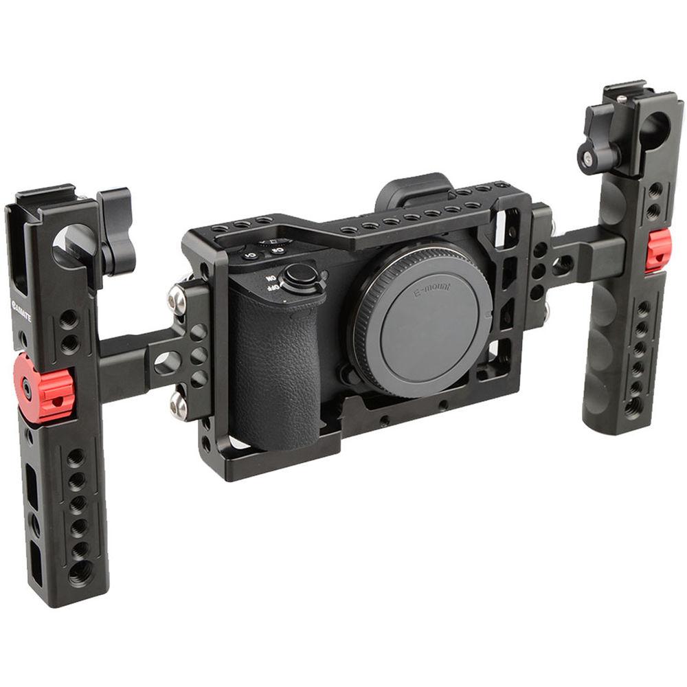 CAMVATE Handheld Camera Cage with Two Cheese Handles for Sony a6500