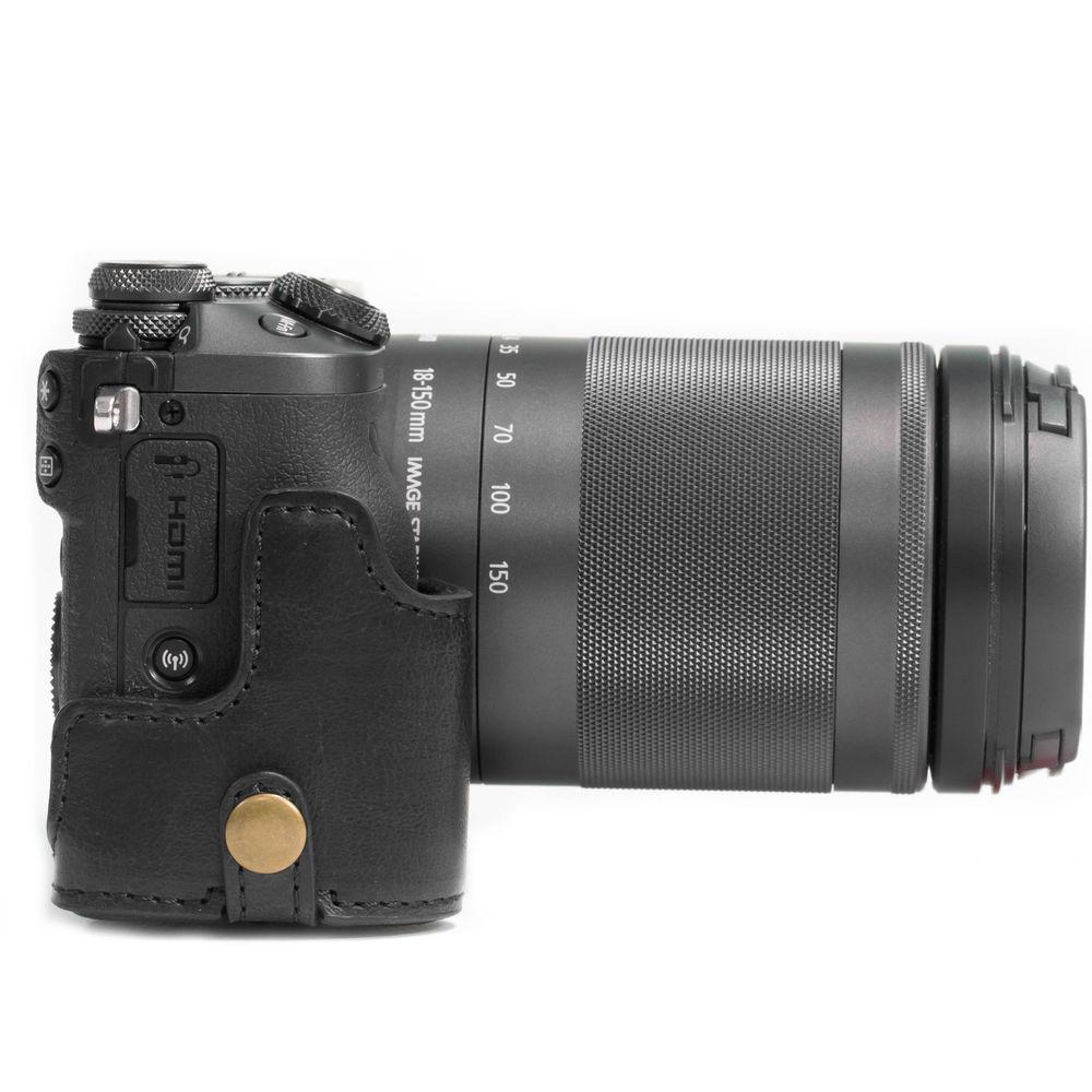 MegaGear MG1179 Ever Ready PU Leather Case & Strap for Canon EOS M6 & 18-55mm