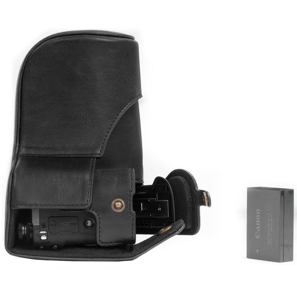 MegaGear MG1179 Ever Ready PU Leather Case & Strap for Canon EOS M6 & 18-55mm