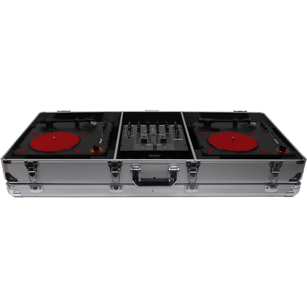 Odyssey Innovative Designs Krom Series DJ Coffin for 2 x Numark PT01 Scratch Turntables 10" DJ Mixer
