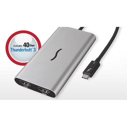 Sonnet Thunderbolt 3 Male to Dual HDMI 2.0 Female Adapter