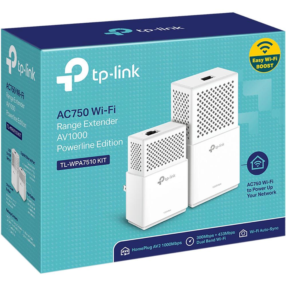 TP-Link TL-WPA7510 KIT AV1000 Gigabit Powerline AC Wi-Fi Kit, TP-Link, TL-WPA7510, KIT, AV1000, Gigabit, Powerline, AC, Wi-Fi, Kit
