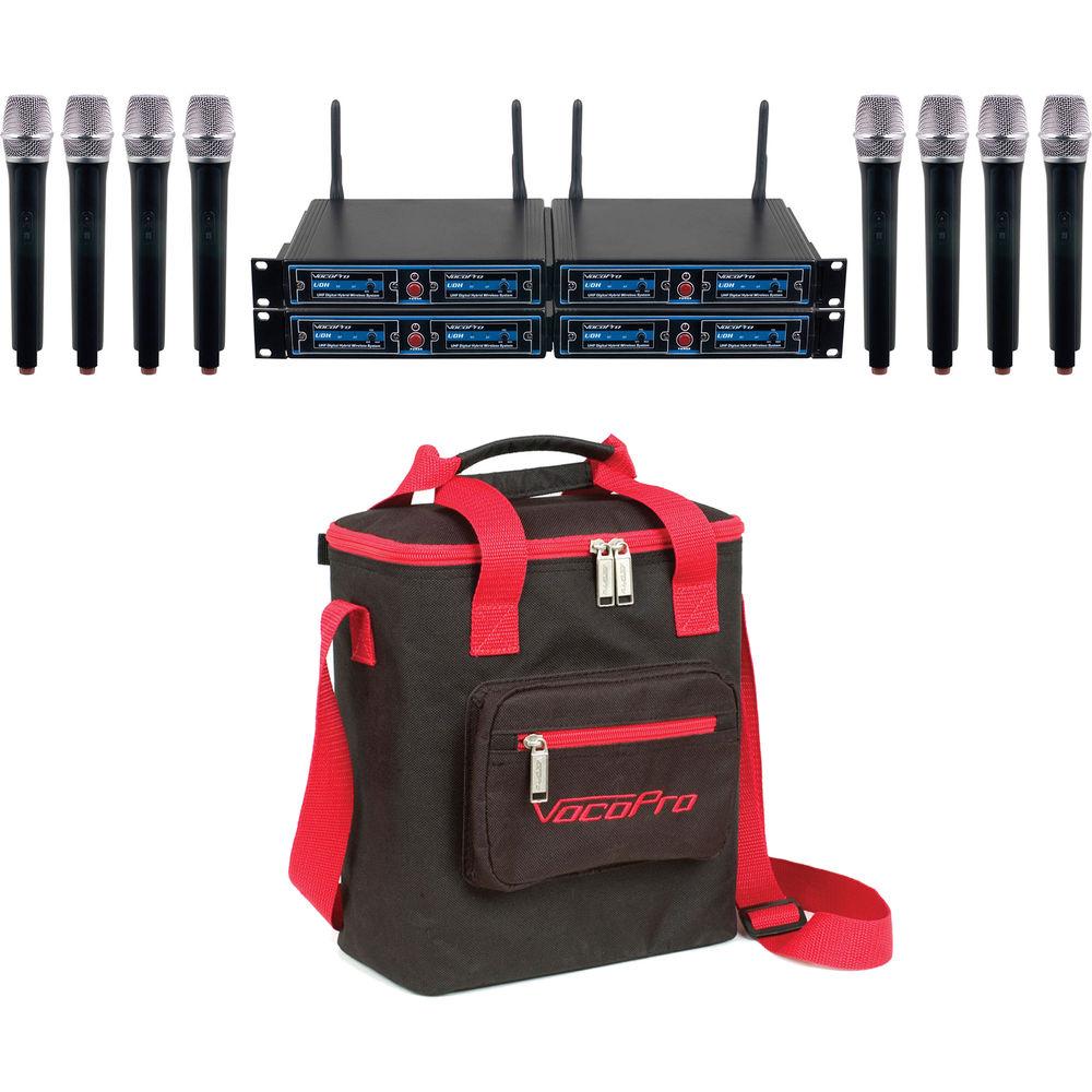 VocoPro UDH-CHOIR-8 Handheld Wireless Microphone Package with Carry Bag Kit