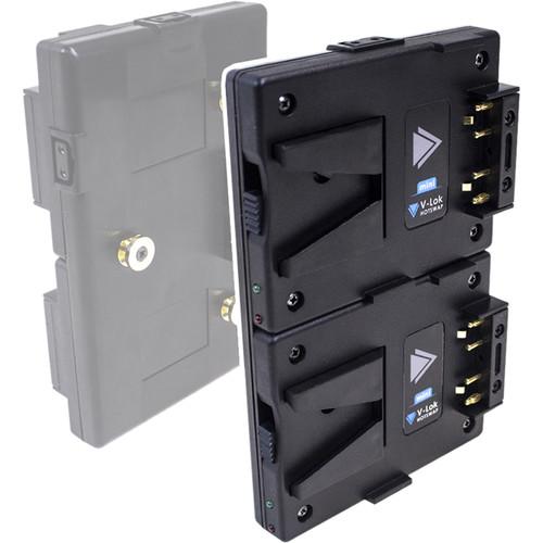 Hawk-Woods Gold Mount to Mini V-Lok Battery Dual Hot-Swap Plate with 2 powerCON Ports