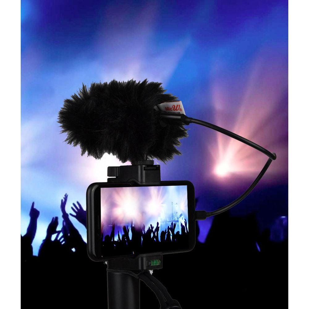 MicW Short Shotgun Super Card Mic,Lightning Connector,Accessory Kit.Windjammer,Shock.Cam Smartphone Mount