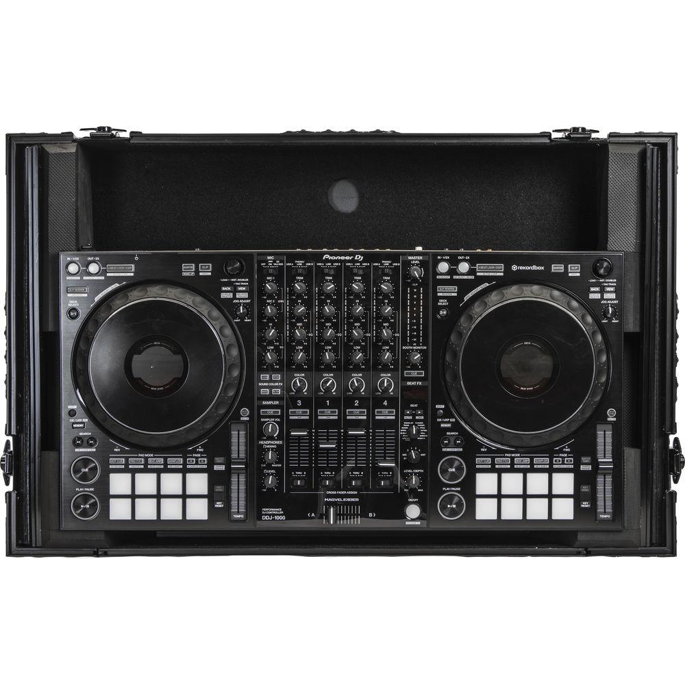 Odyssey Innovative Designs Black Label Glide Style Case with 1 RU Bottom Rack for Pioneer DDJ-1000