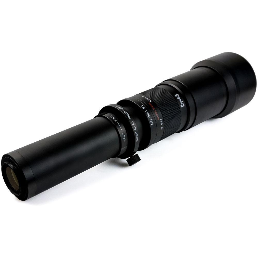 Opteka 650-1300mm f 8-16 Preset Telephoto Zoom Lens for T Mount