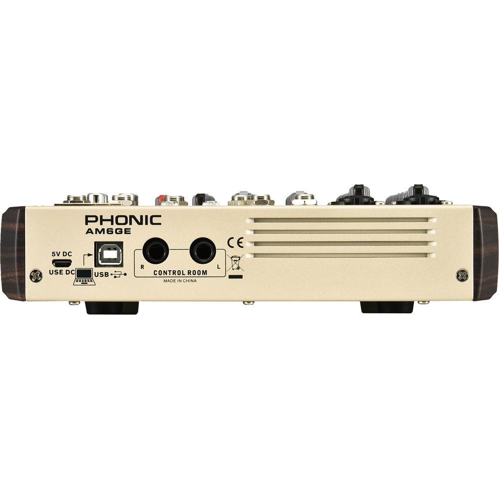 Phonic AM6GE - AM Gold Edition Compact Mixer with Bluetooth, TF Recorder, and USB Interface