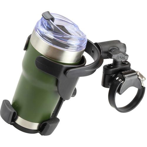 RAM MOUNTS RAM Level Cup XL Low-Profile Mount with Large Strap and U-Bolt Base