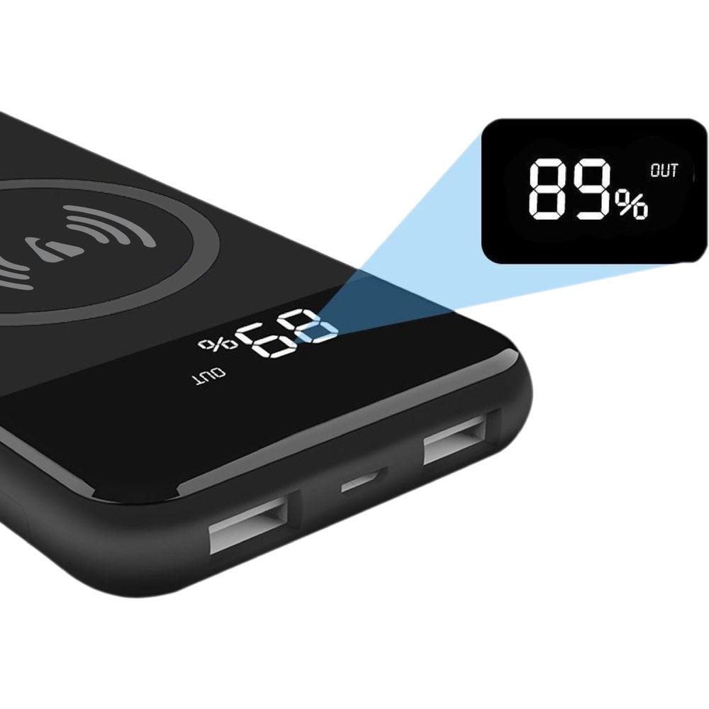 JarvMobile 10,000mAh Wireless Charging Power Bank with LED Display