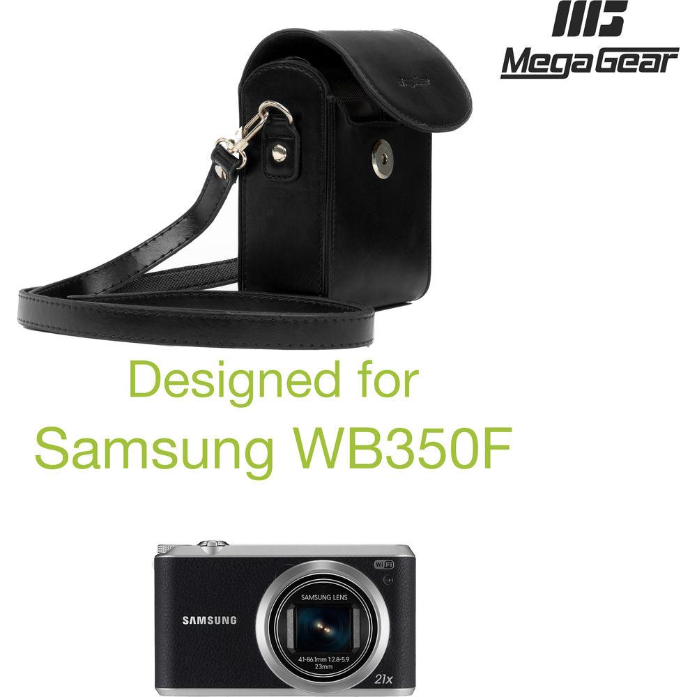 MegaGear Leather Camera Case with Strap for Samsung WB350F