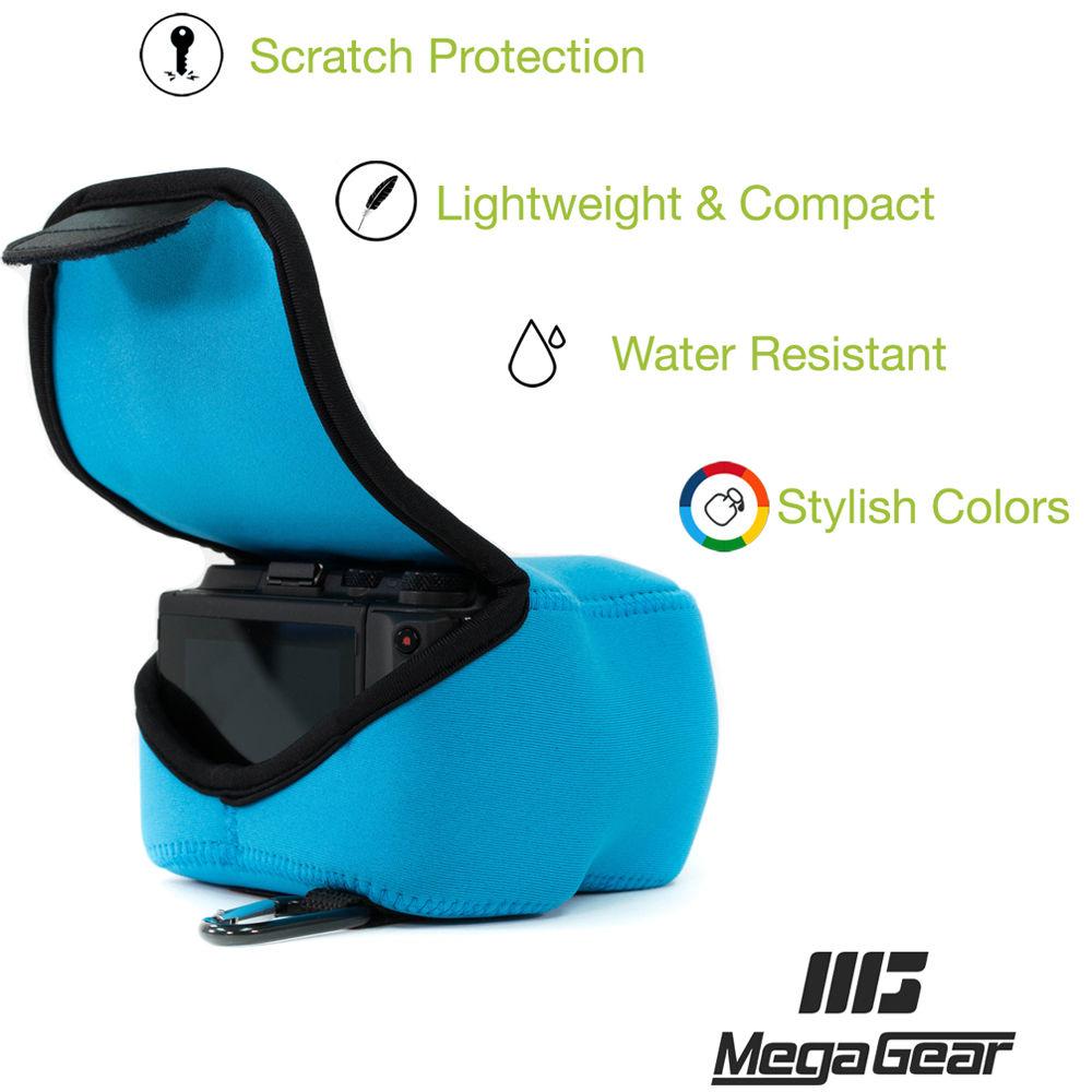 MegaGear MG1038 Ultra Light Neoprene Case with Carabiner for Canon EOS M5 with 15-45mm