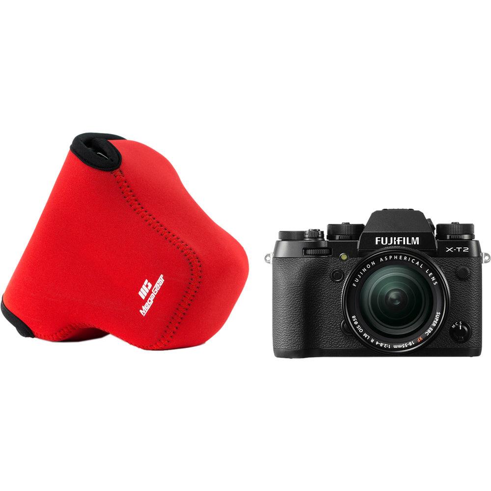 MegaGear MG869 Ultra Light Neoprene Case with Carabiner for Fujifilm X-T2 with 18-55mm