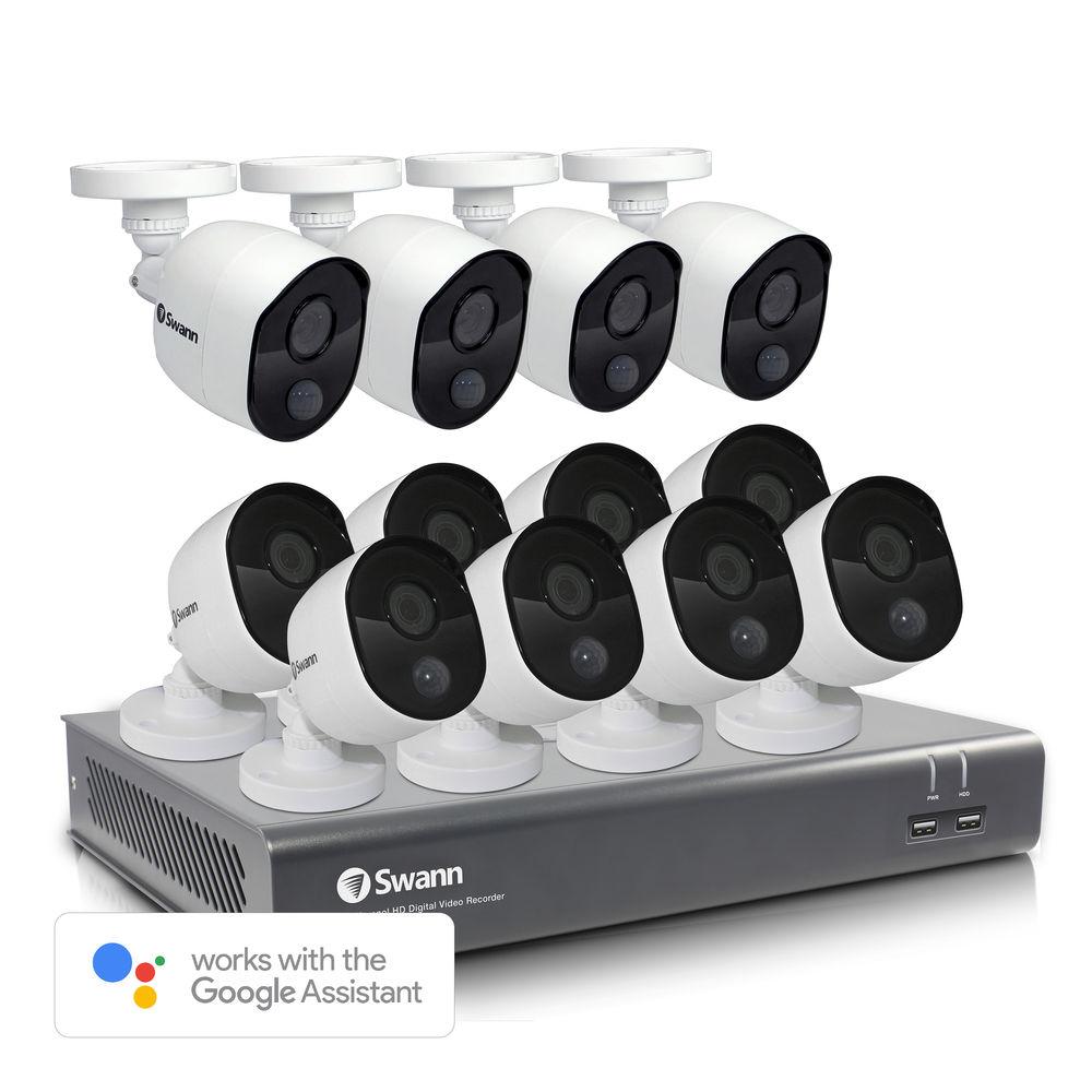 Swann 16-Channel 1080p DVR with 1TB HDD & 12 1080p Outdoor Night Vision Bullet Cameras