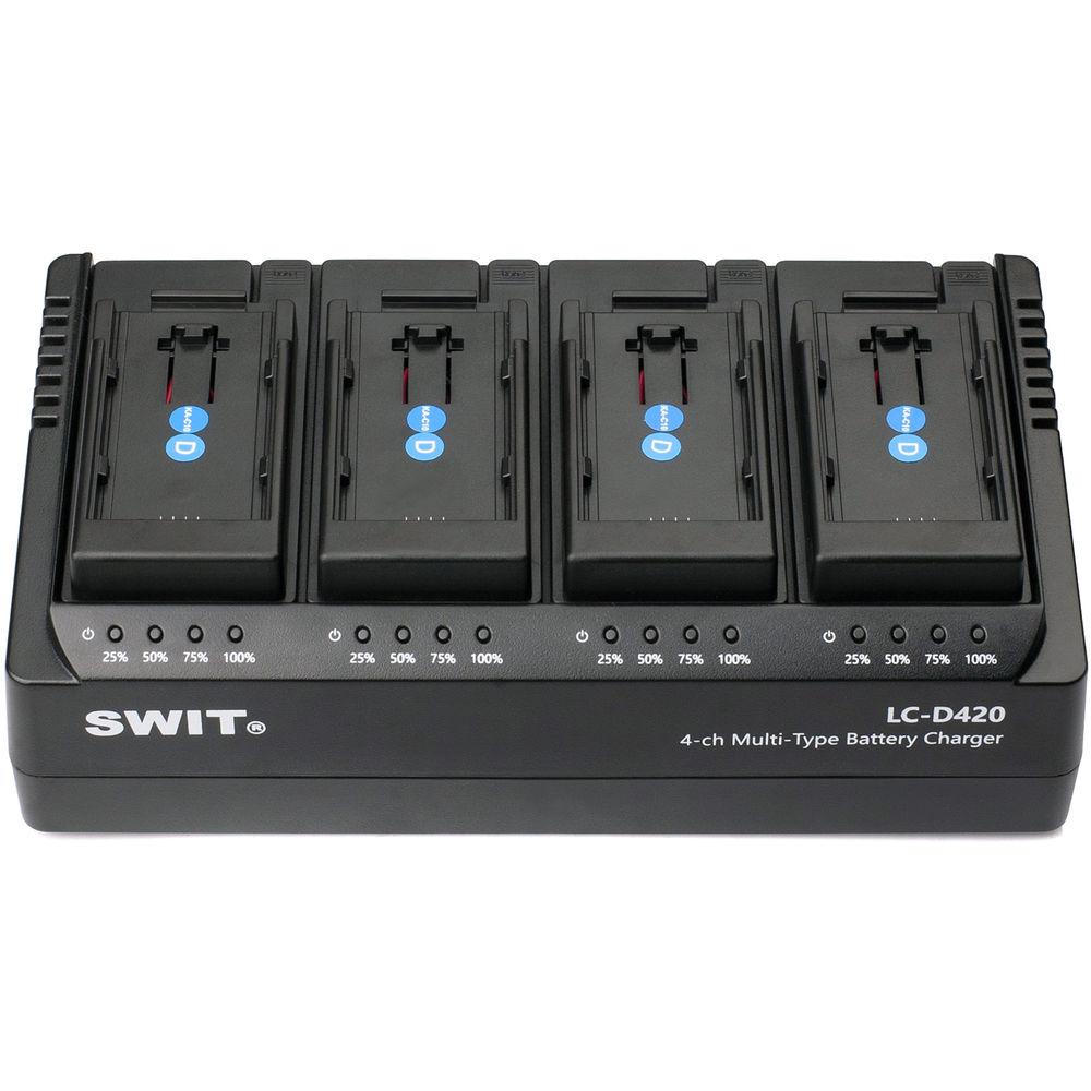 SWIT 4-Ch Simultaneous DV Battery Charger For Panasonic VBD CGA Series Batteries