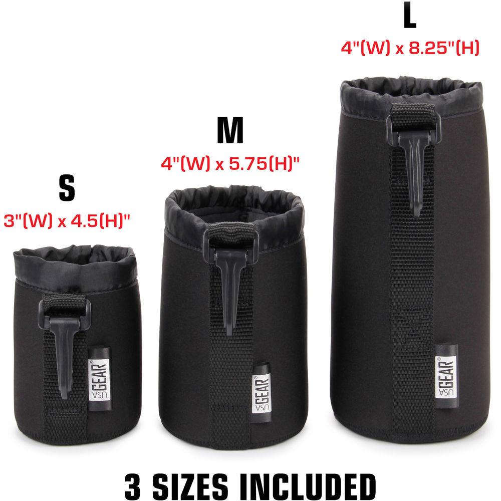 USA GEAR FlexARMOR FlexSLEEVE Lens Pouch Case Set