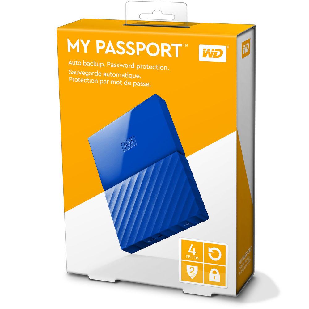 WD 4TB My Passport USB 3.0 Secure Portable Hard Drive