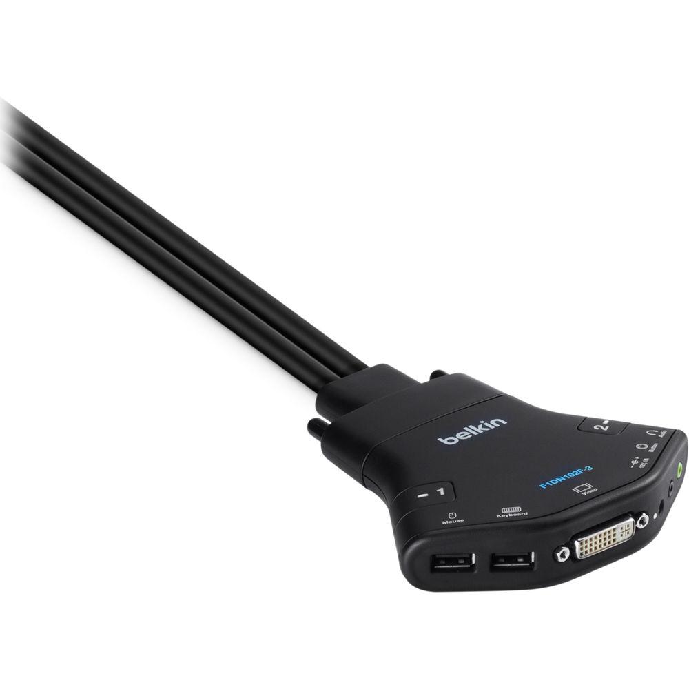 Belkin Secure Flip 2-Port KVM Switch with Audio and Remote Controller
