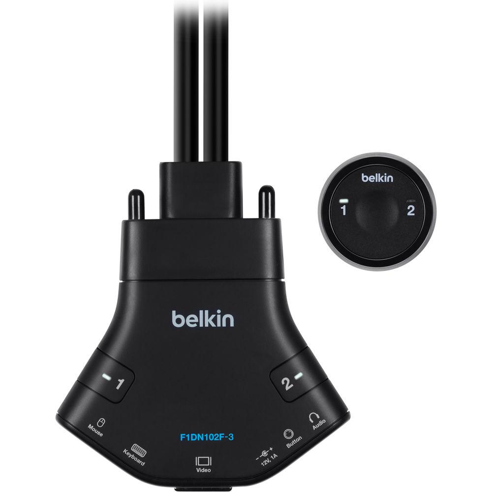 Belkin Secure Flip 2-Port KVM Switch with Audio and Remote Controller