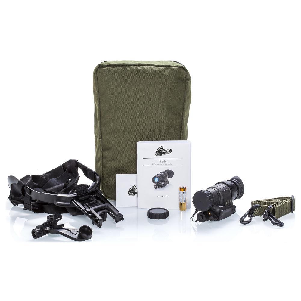 Bering Optics PVS-14BE Elite 1x 3rd Gen NV Monocular & Headgear Kit