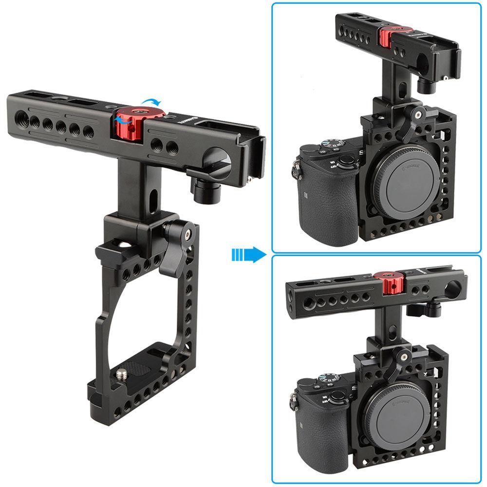 CAMVATE Handheld Camera Cage with QR Cheese Handle for Sony a6500 a6000 a6300