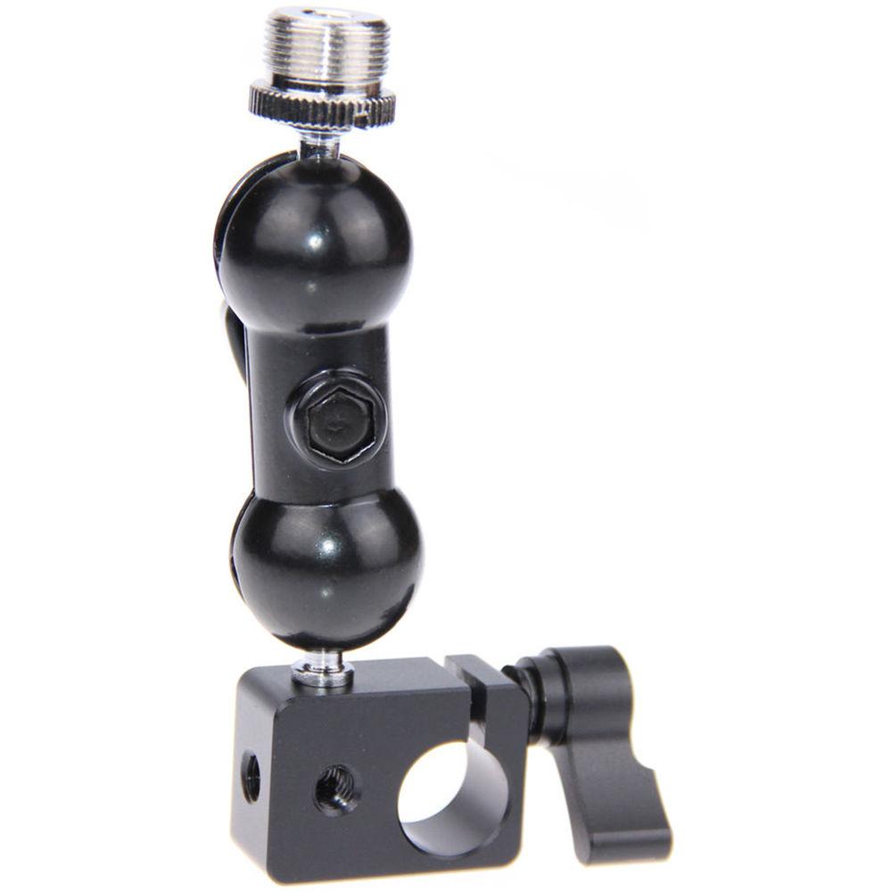 CAMVATE Mini Ball Head Camera Mount with 15mm Rod Clamp for Microphones