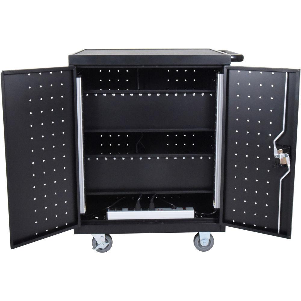 Luxor LLTP32-B - 32 Laptop Chromebook Charging Cart with Timer