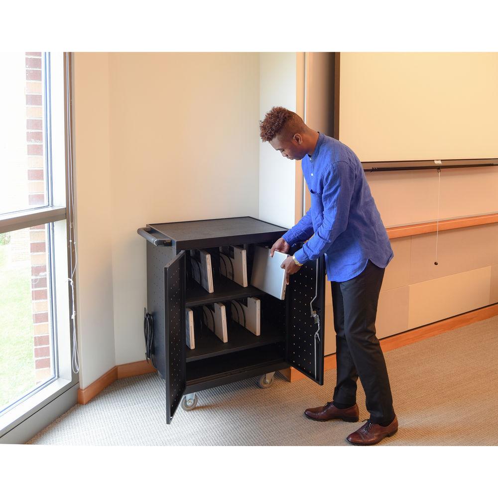 Luxor LLTP32-B - 32 Laptop Chromebook Charging Cart with Timer