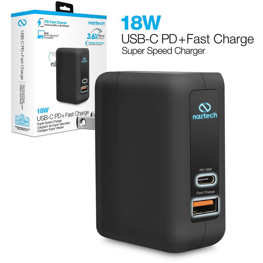 Naztech 25W Dual Port USB Type-C PD AC Adapter