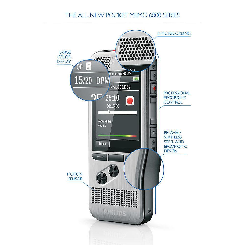 Philips DPM6000 PocketMemo Digital Voice Recorder with Push Button