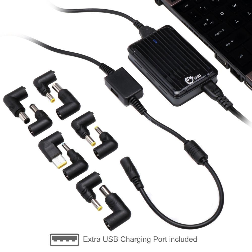 SIIG 90W Universal Laptop Power Adapter with USB Charging Port
