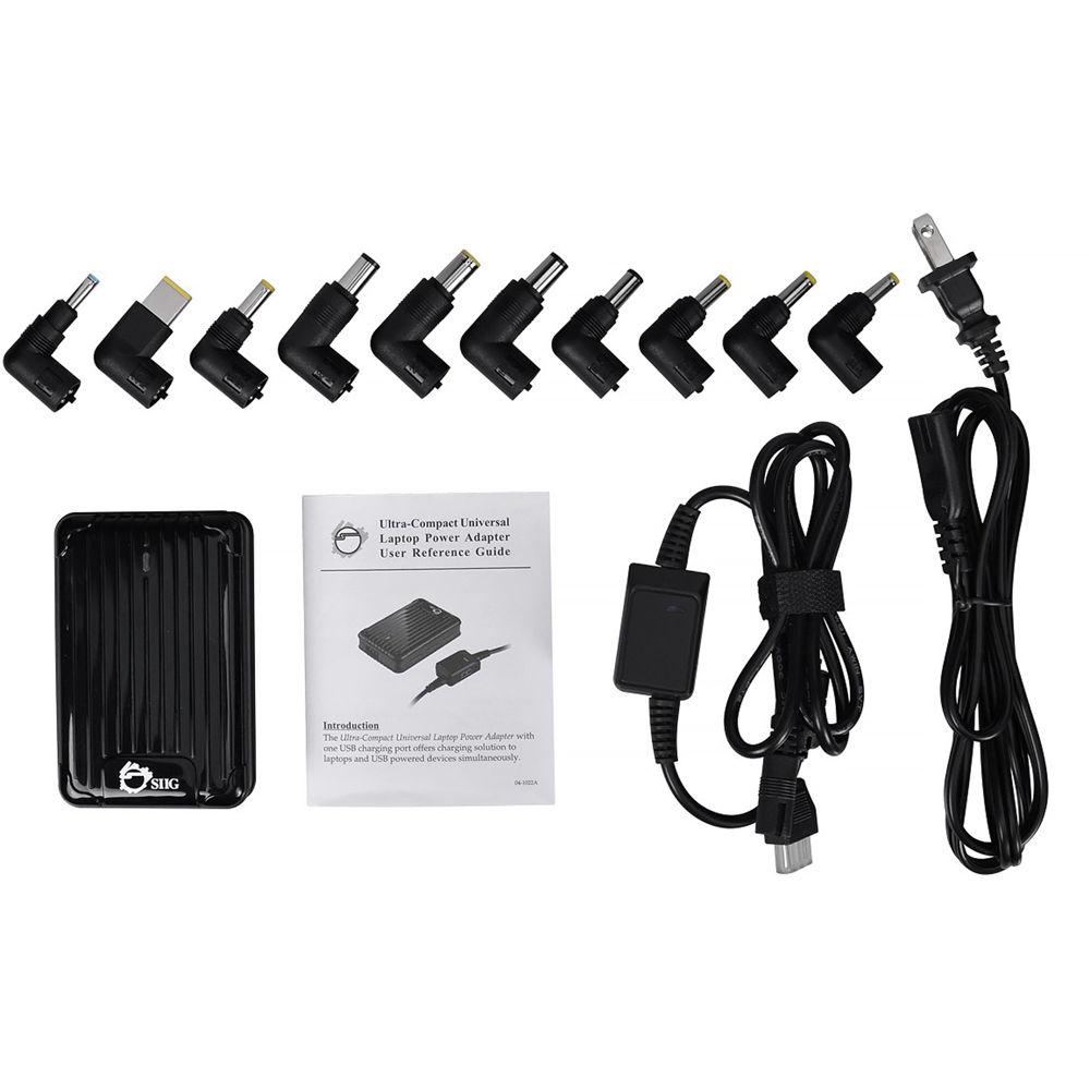 SIIG 90W Universal Laptop Power Adapter with USB Charging Port