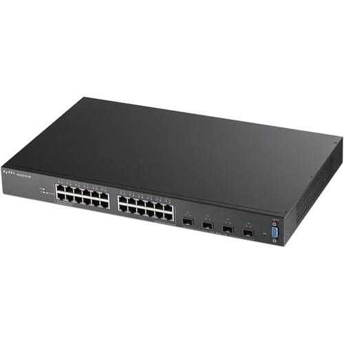 ZyXEL 24-Port 100 1000 Mb s and 4-Port 10GbE SFP L2 Switch with 10GbE Uplink