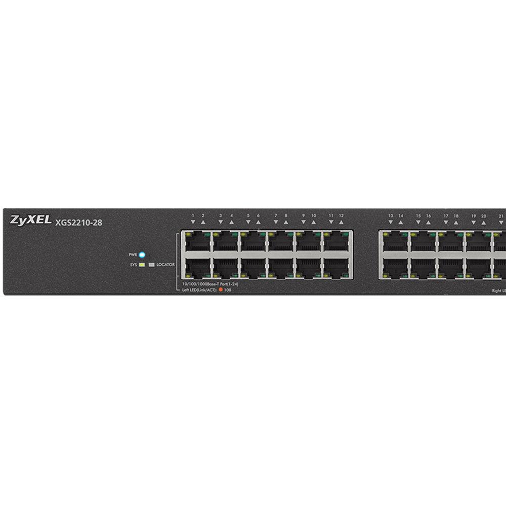 ZyXEL 24-Port 100 1000 Mb s and 4-Port 10GbE SFP L2 Switch with 10GbE Uplink