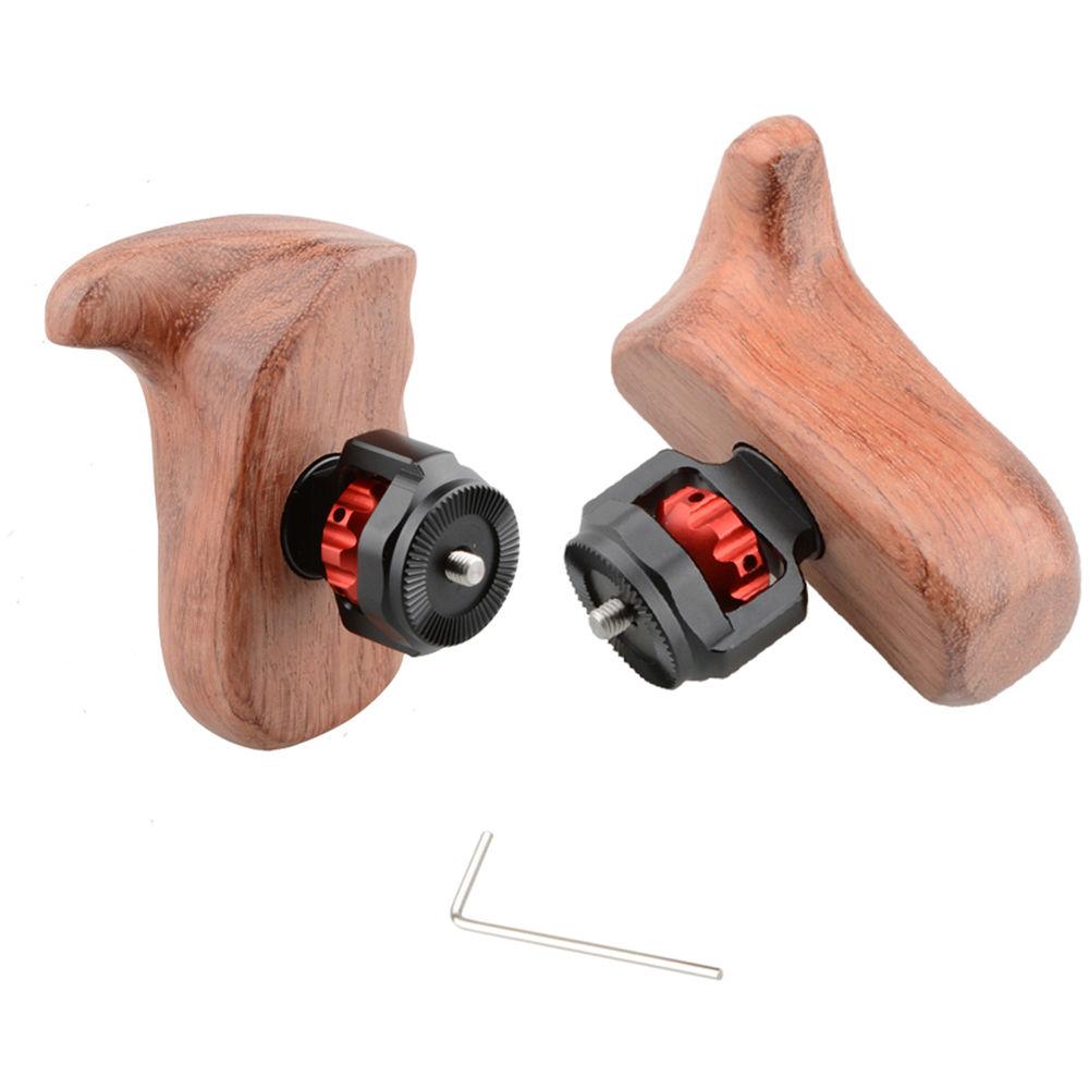 CAMVATE Wooden Handle with M6 Arri Rosette Mount