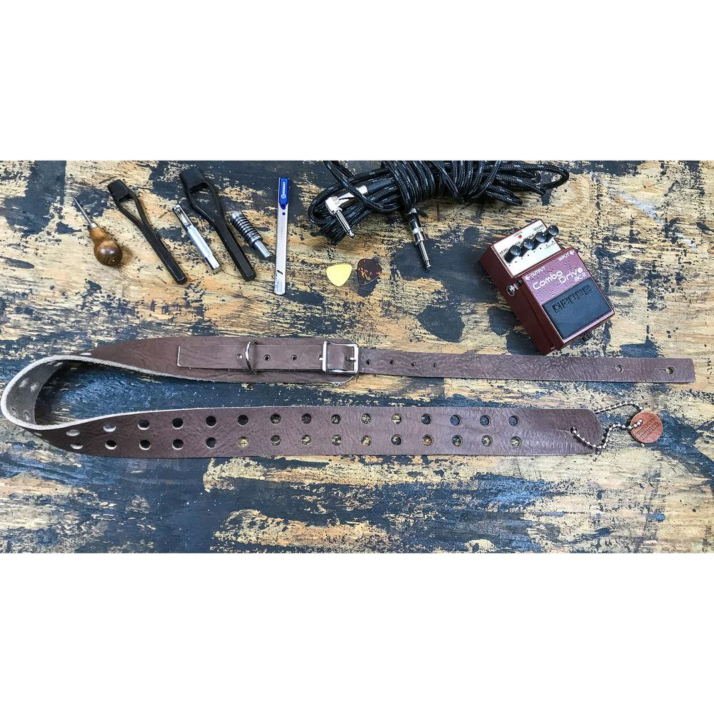 Funk Plus Double Hole Genuine Premium Leather Guitar Strap with Buckle