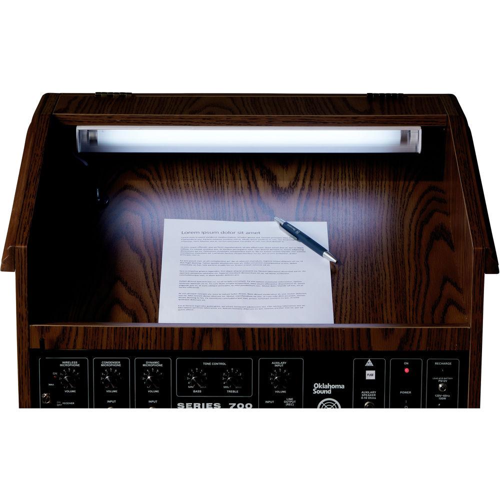 Oklahoma Sound 711-MO LWM-6 Prestige Sound Lectern with LWM-6 Wireless Lavalier Microphone