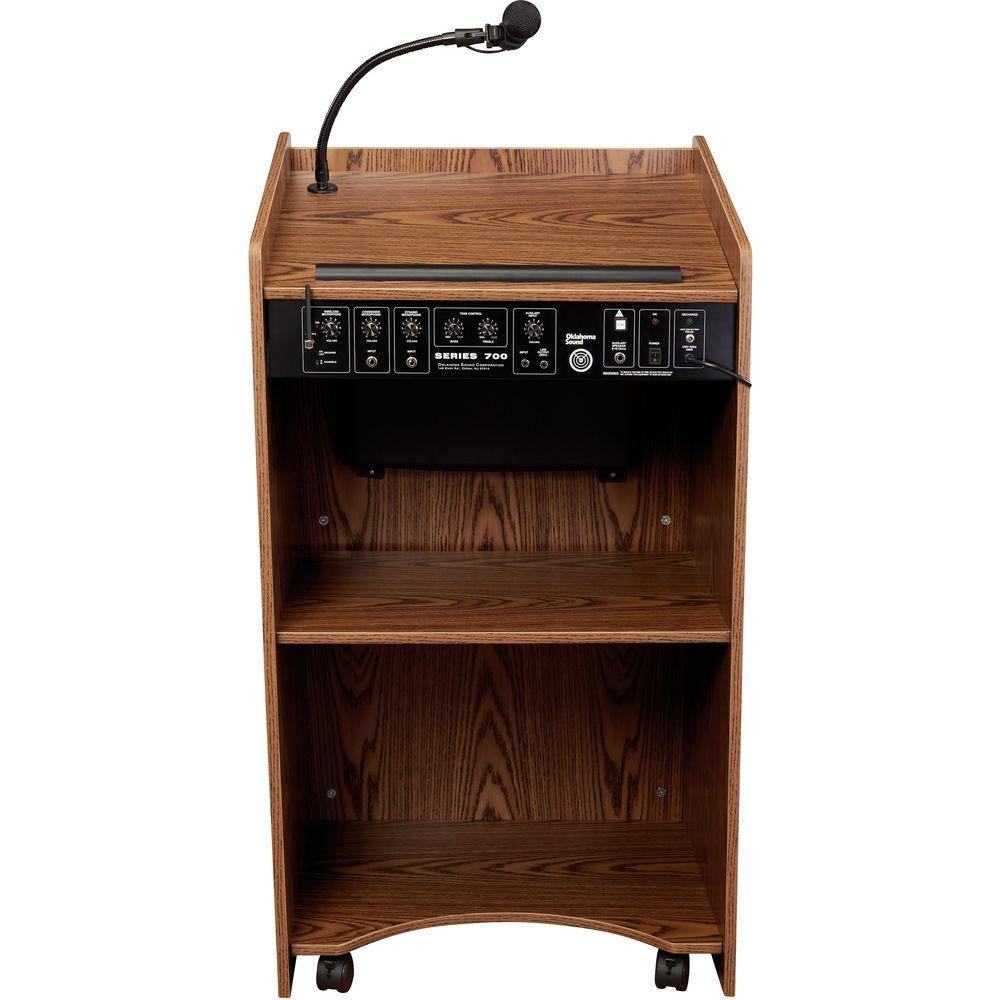 Oklahoma Sound The Aristocrat Sound Lectern with Rechargeable Battery & Wireless Handheld Mic