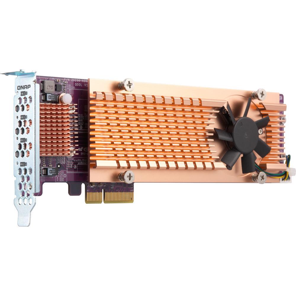 QNAP Quad M.2 2280 PCIe Gen3 x4 NVMe SSD Expansion Card, QNAP, Quad, M.2, 2280, PCIe, Gen3, x4, NVMe, SSD, Expansion, Card