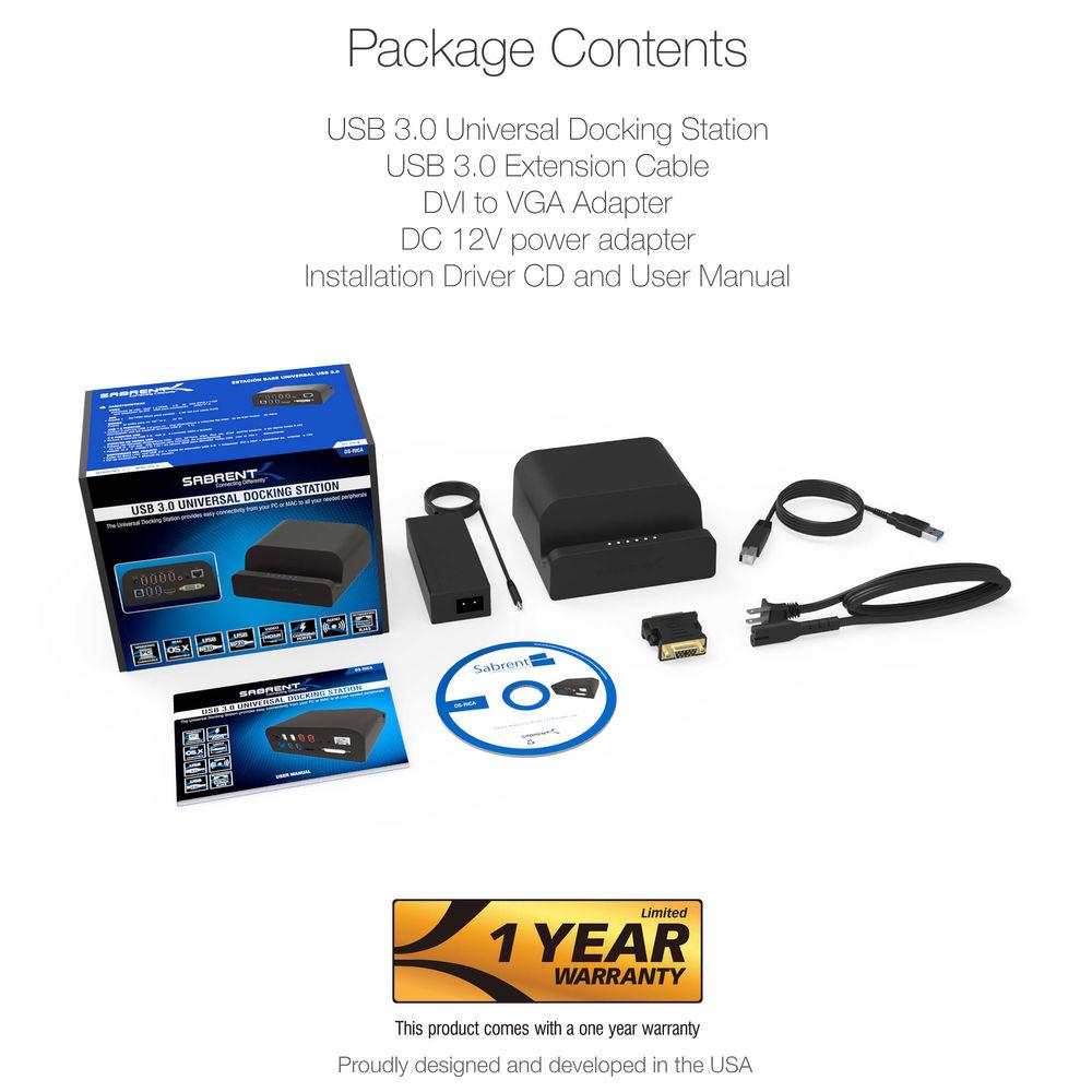 Sabrent USB 3.0 Universal Docking Station with Built-In Stand for Tablets and Laptops