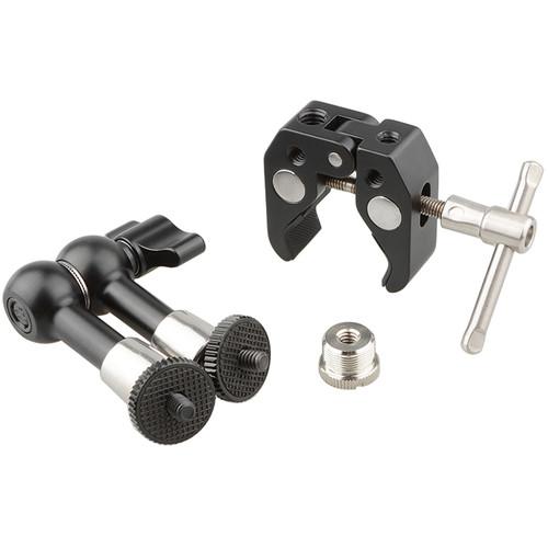 CAMVATE Crab Clamp with 7" Magic Arm & Mini Ball Head Mount for Microphone